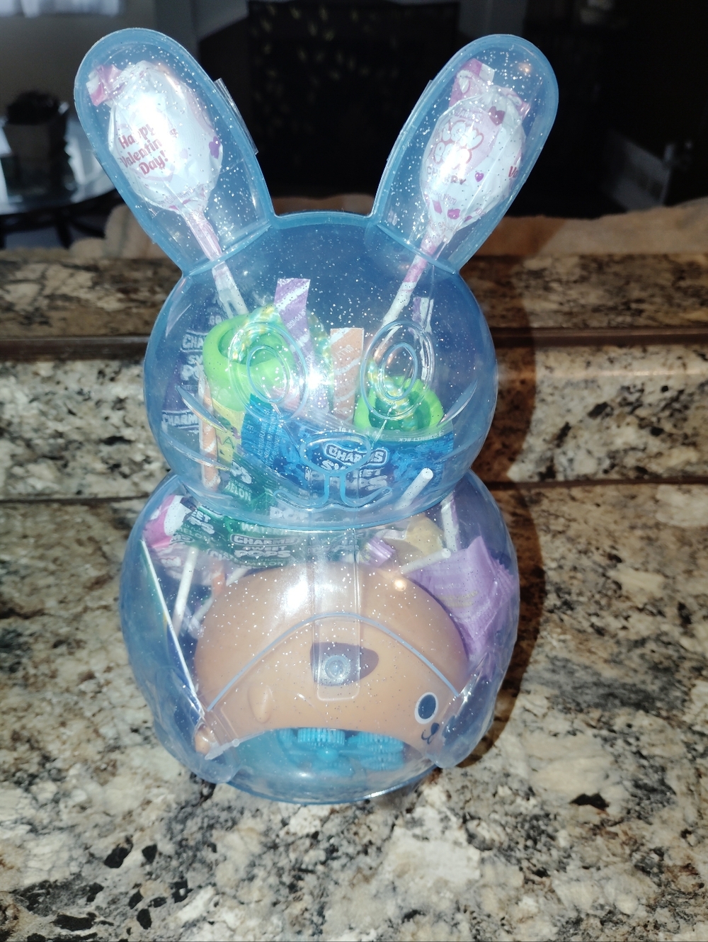 Blue Glitter Bunny Candy & Toy Gift Container Girls Fun Activity Gift - Picture 2 of 5